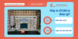 Máy in ST100 in được gì? Từ NSX, HSD đến mã lô, logo, mã vạch và QR Code